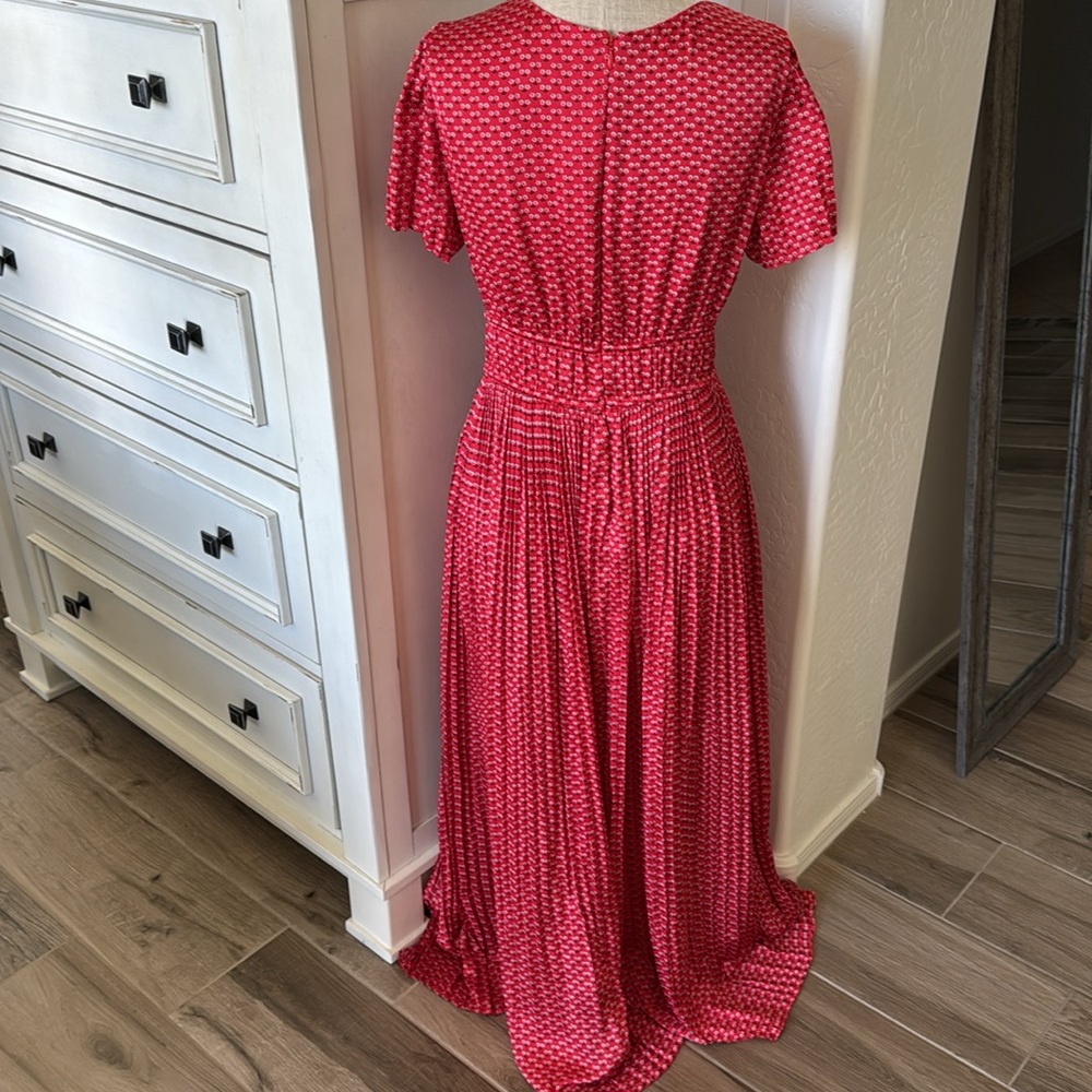 NWT J.Crew 4 CK803 Pleated tie waist luster georgette Dress. 

827 - Picture 7 of 11